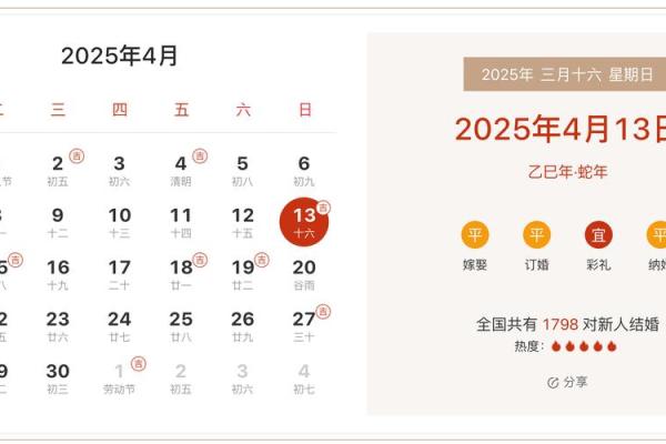 2025年4月结婚最佳日子 2025年4月结婚最佳日子